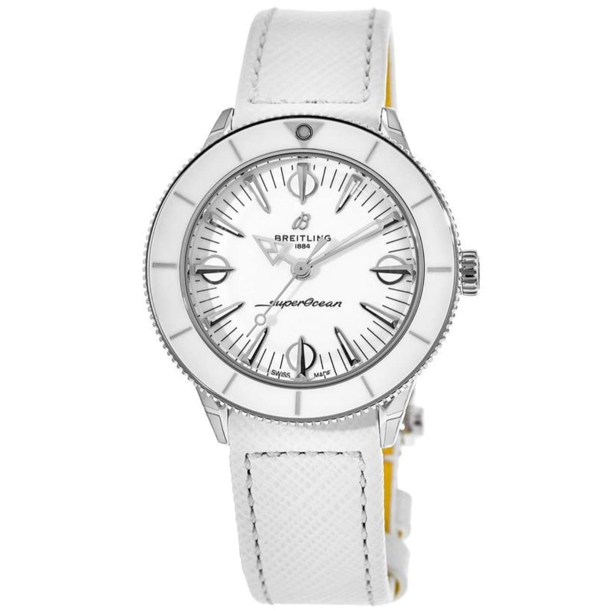 Breitling Women's A10340A71A1X1 Superocean Heritage White Leather Watch