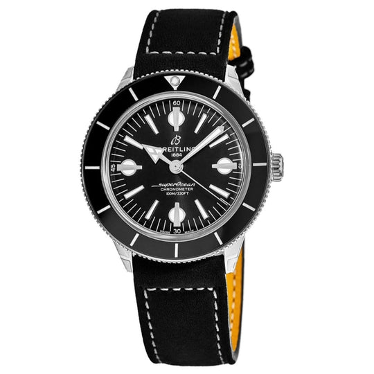 Breitling Men's A10370121B1X1 Superocean Heritage Black Leather Watch