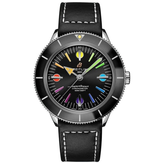 Breitling Men's A103701A1B1X1 Superocean Heritage Black Leather Watch