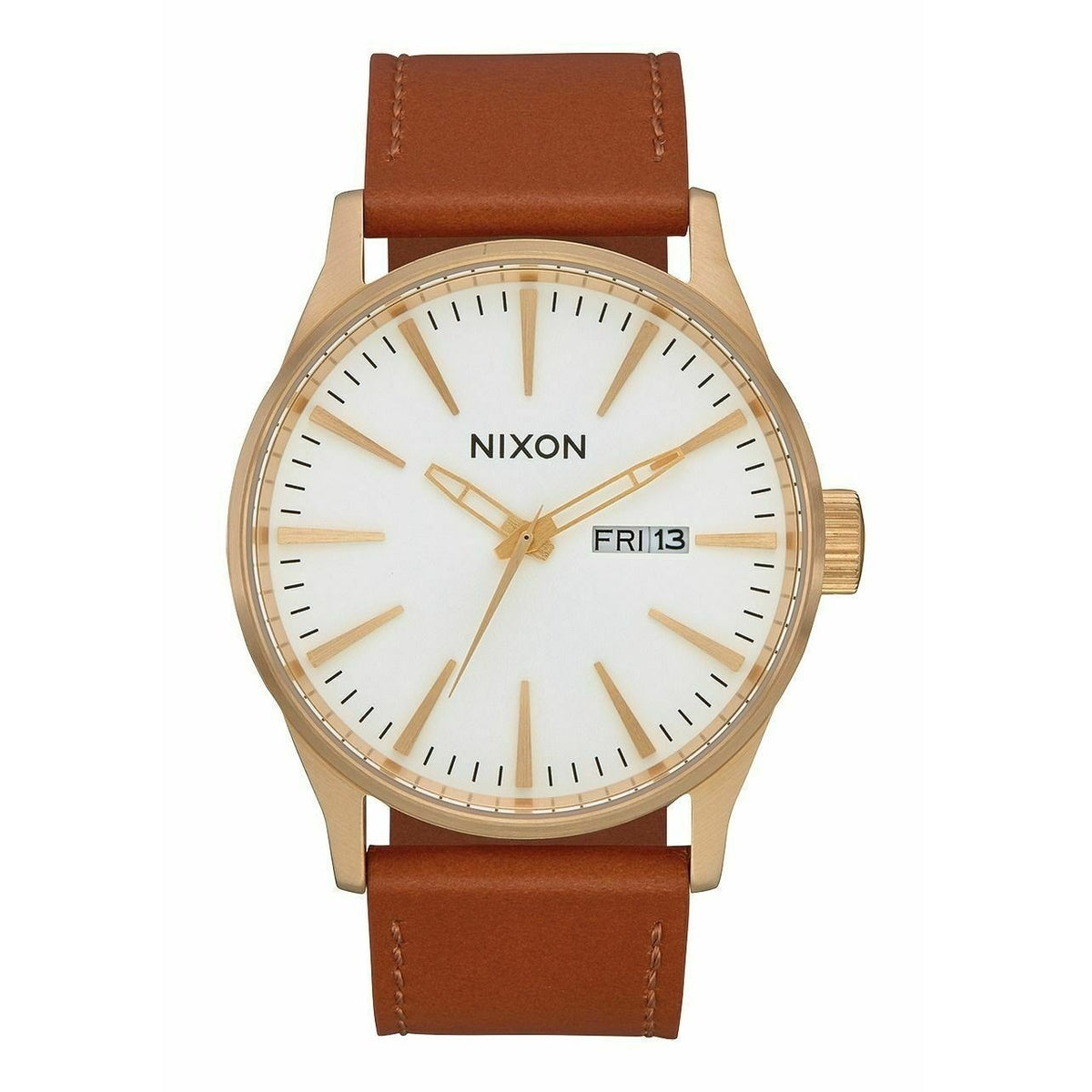 Nixon Men&#39;s A105-2621 Sentry Brown Leather Watch