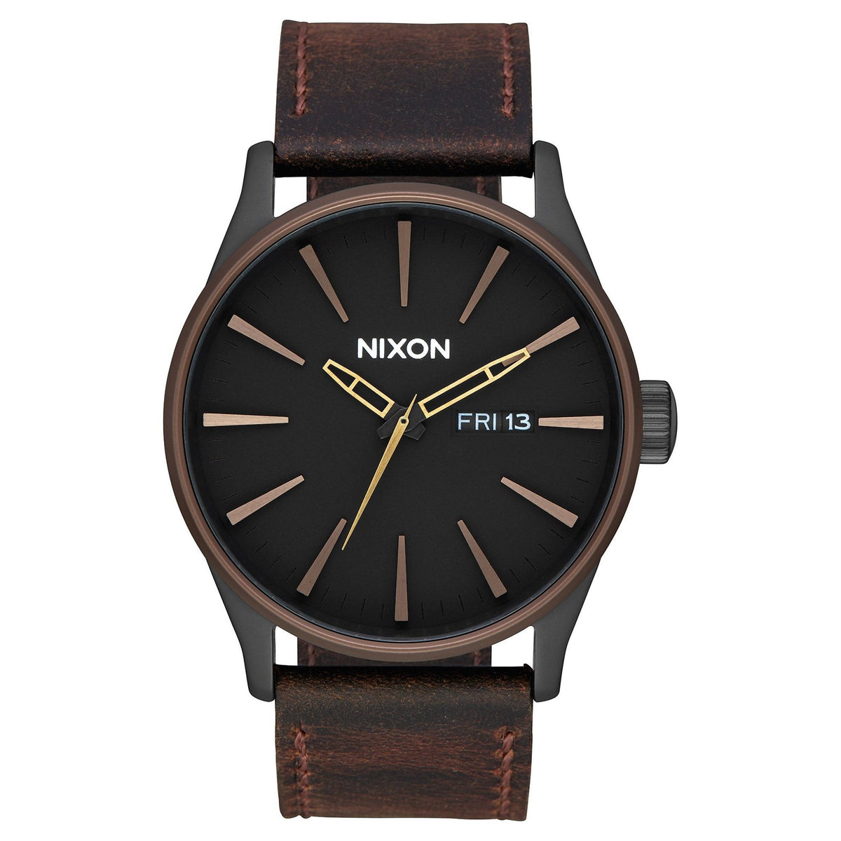Nixon Men&#39;s A105-2786 Sentry Brown Leather Watch