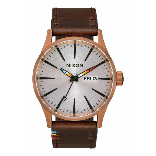 Nixon Men's A105-3173 Sentry Brown Leather Watch