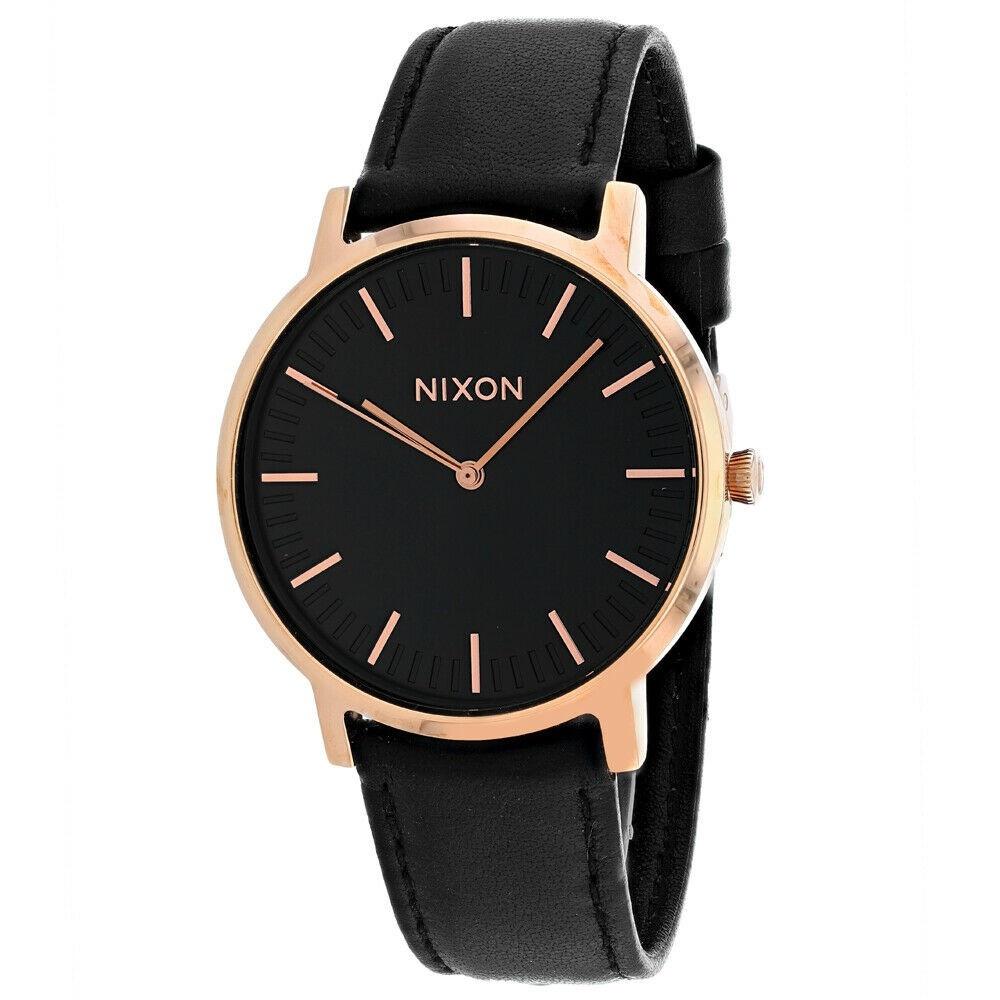 Nixon Men&#39;s A1058-1098 Porter Black Leather Watch