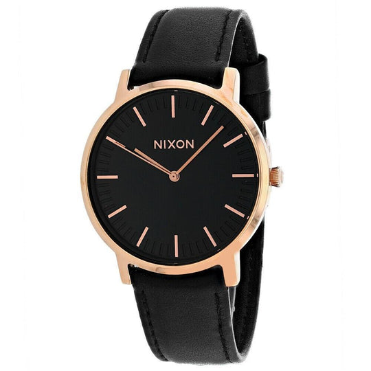 Nixon Men's A1058-1098 Porter Black Leather Watch