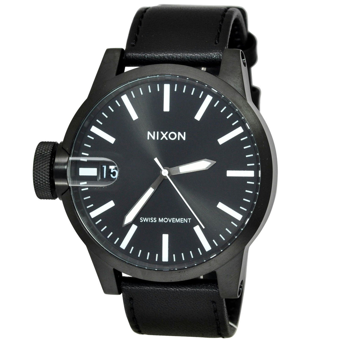 Nixon Men&#39;s A127-001 Chronicle Black Leather Watch