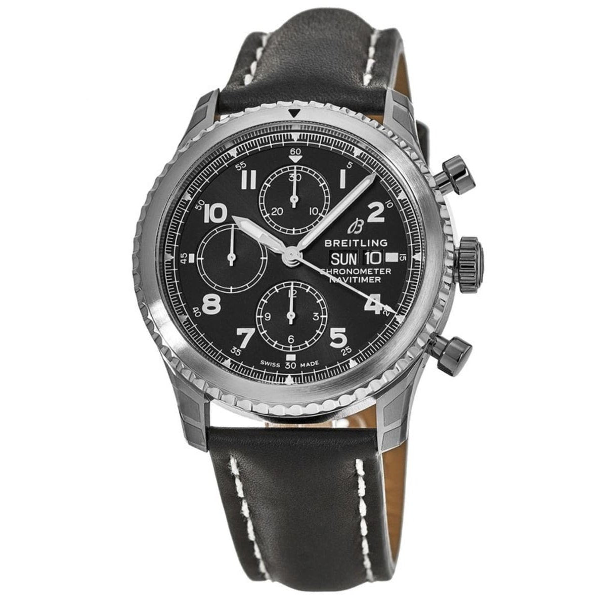 Breitling Men&#39;s A1331410-BG69-497X Navitimer 8 Chronograph Black Leather Watch