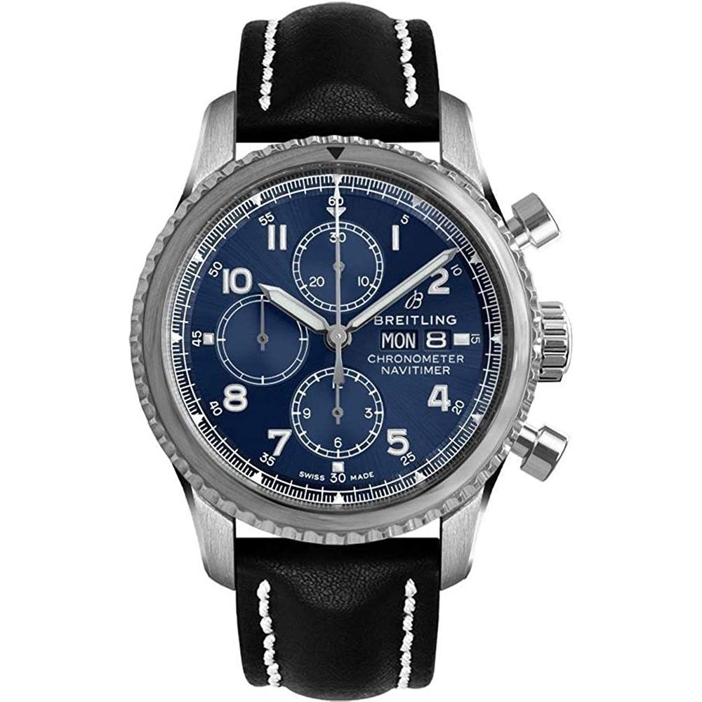 Breitling Men&#39;s A1331410-C997-497X Navitimer 8 Chronograph Black Leather Watch