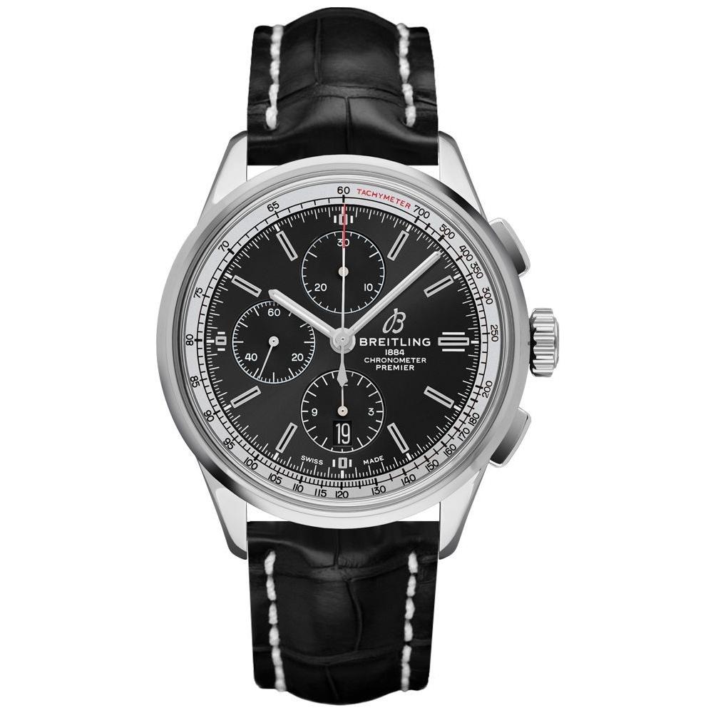 Breitling Men&#39;s A1331535-BG97-1018P Premier  Chronograph Black Leather Watch