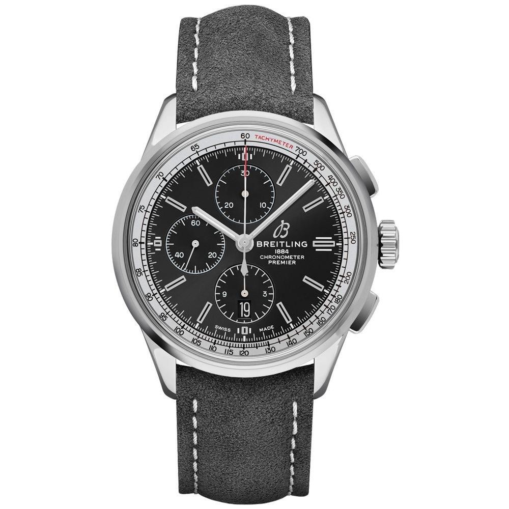 Breitling Men&#39;s A1331535-BG97-498X Premier  Chronograph Grey Leather Watch
