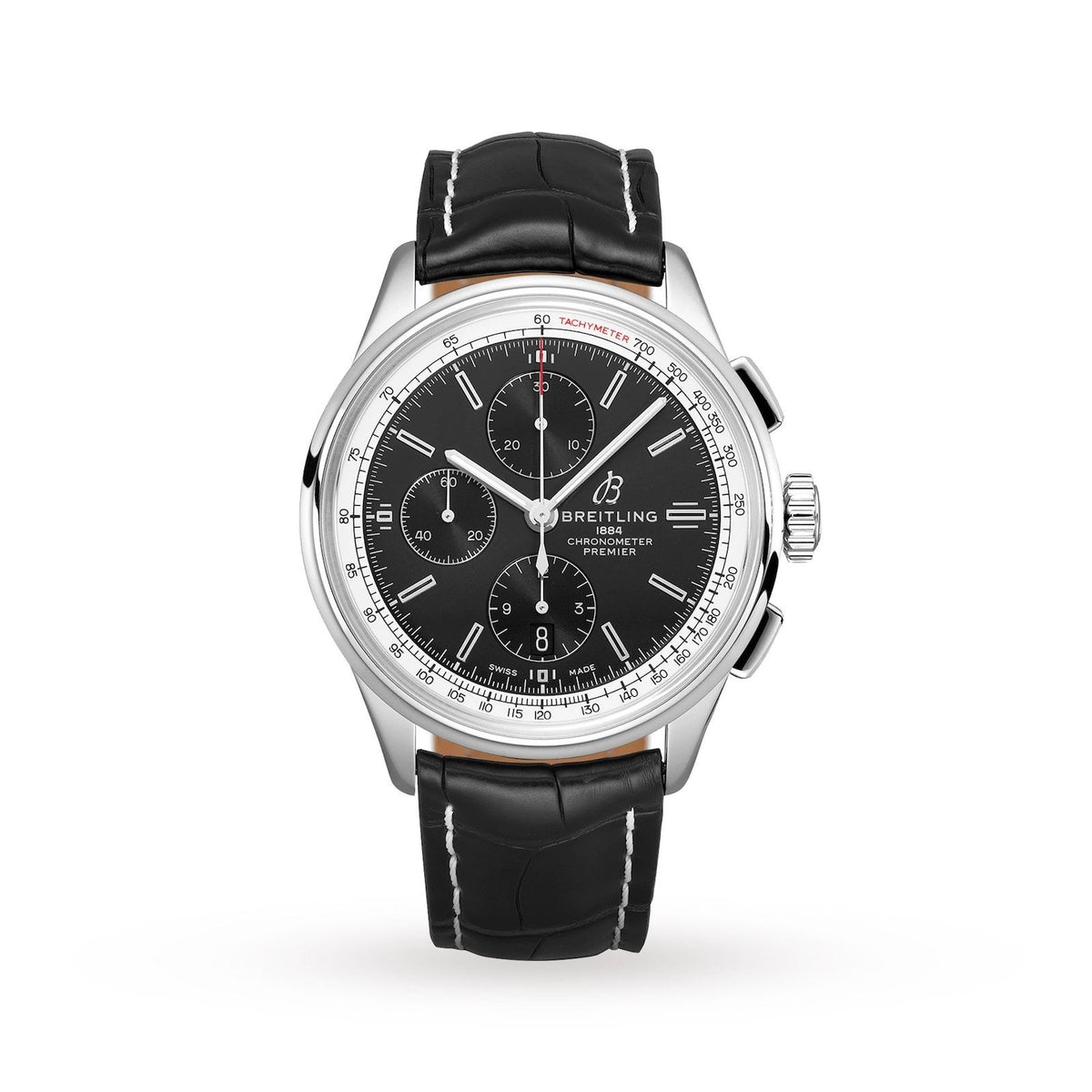 Breitling Men's A13315351B1P1 Premier Chronograph Black Leather Watch