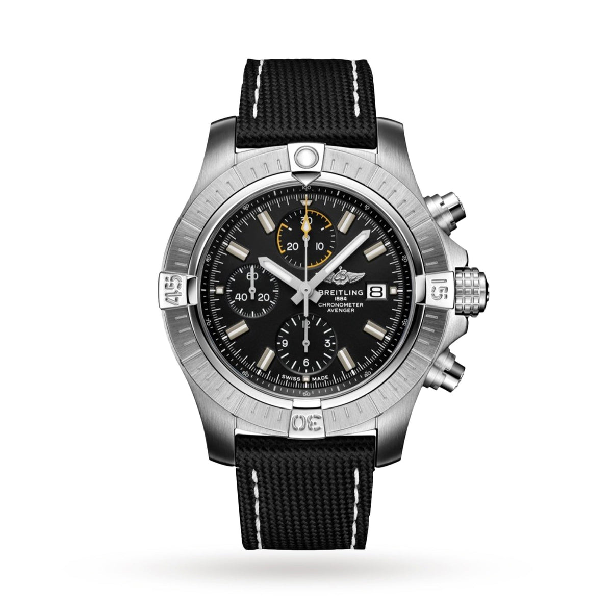 Breitling Men's A13317101B1X2 Avenger Chronograph Black Leather Watch