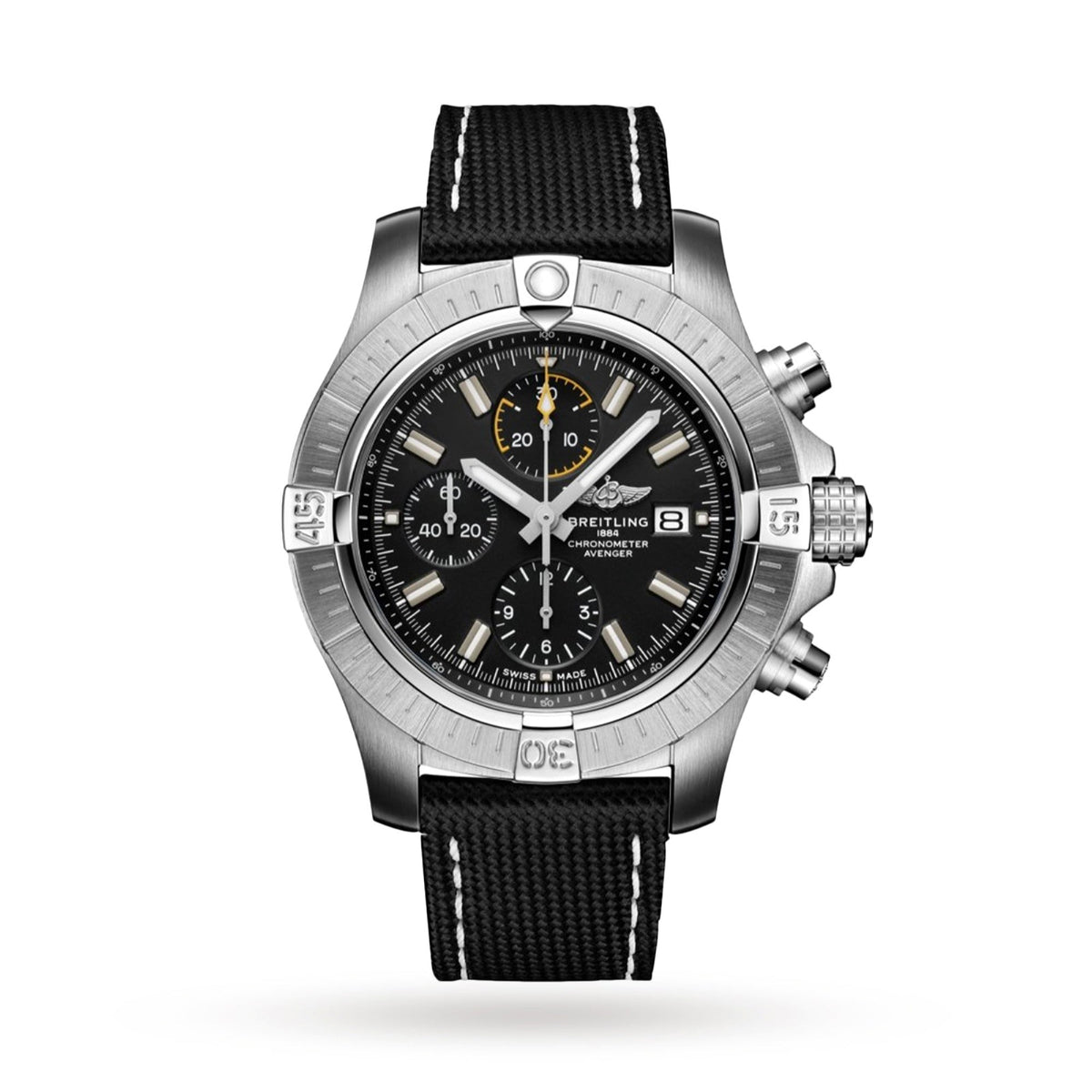 Breitling Men&#39;s A13317101B1X2 Avenger Chronograph Black Leather Watch