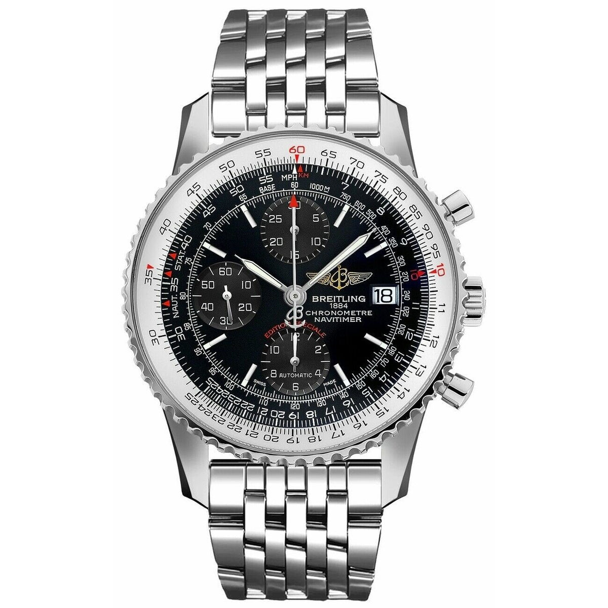 Breitling Men&#39;s A1332412-BF27-451A Navitimer Heritage Chronograph Stainless Steel Watch