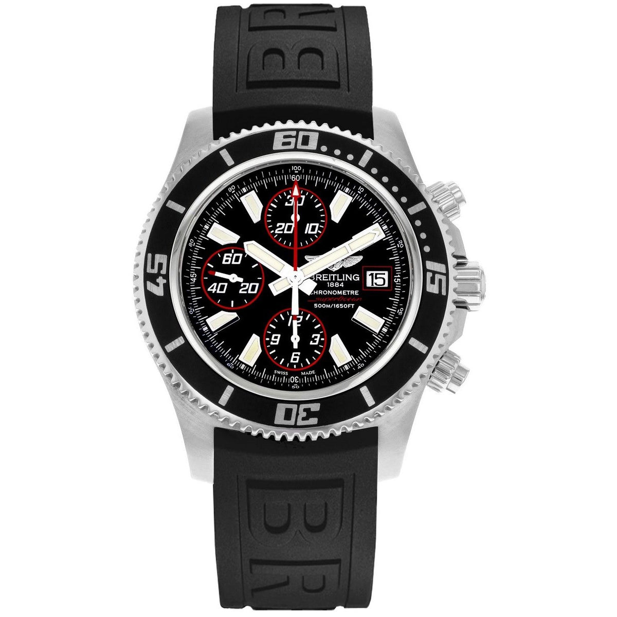 Breitling Men&#39;s A1334102-BA81-152S Superocean II 44 Chronograph Automatic Black Rubber Watch