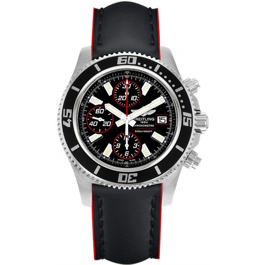 Breitling Men's A1334102-BA81-228X Superocean II 44 Chronograph Automatic Black Leather Watch