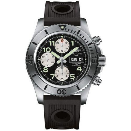 Breitling Men&#39;s A13341C3-BD19RD Superocean Steelfish Chronograph Automatic Black Rubber Watch