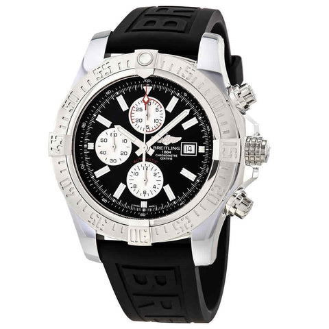 Breitling Men's A13371111B1S2 Super Avenger II Chronograph Black Rubber Watch