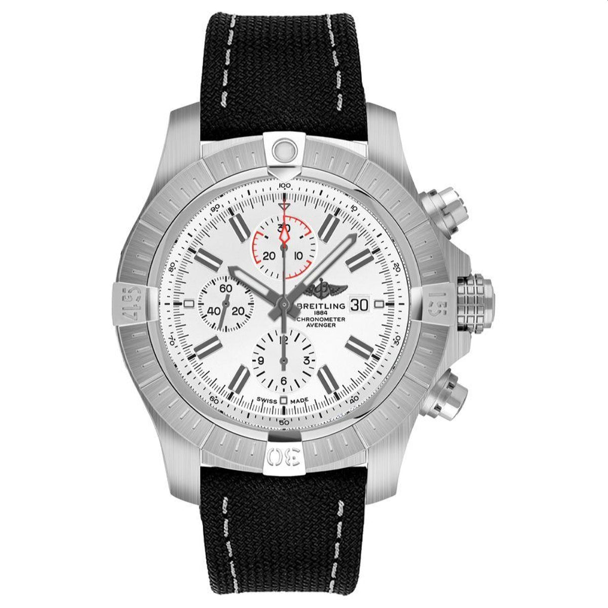 Breitling Men's A133751A1A1X1 Super Avenger Chronograph Anthracite Leather Watch