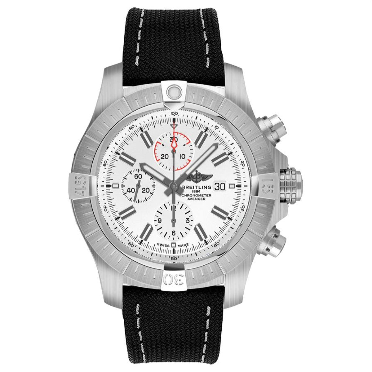 Breitling Men's A133751A1A1X2 Super Avenger Chronograph Black Leather Watch