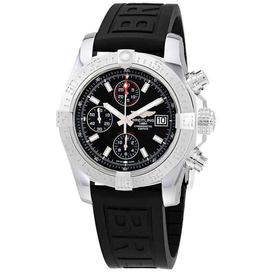 Breitling Men&#39;s A13381111B1S1 Avenger II Chronograph Black Rubber Watch