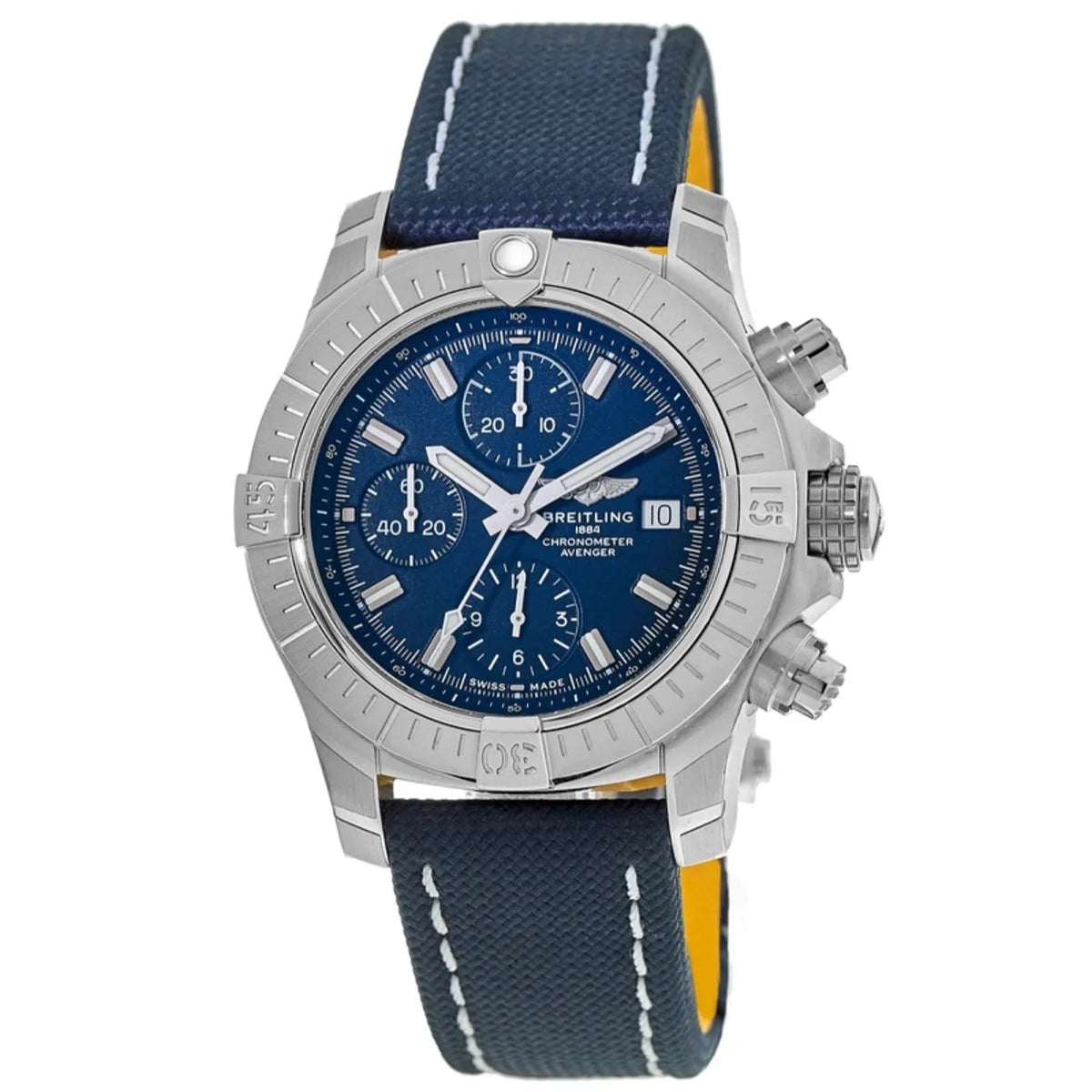 Breitling Men&#39;s A13385101C1X1 Avenger Chronograph Chronograph Blue Leather Watch