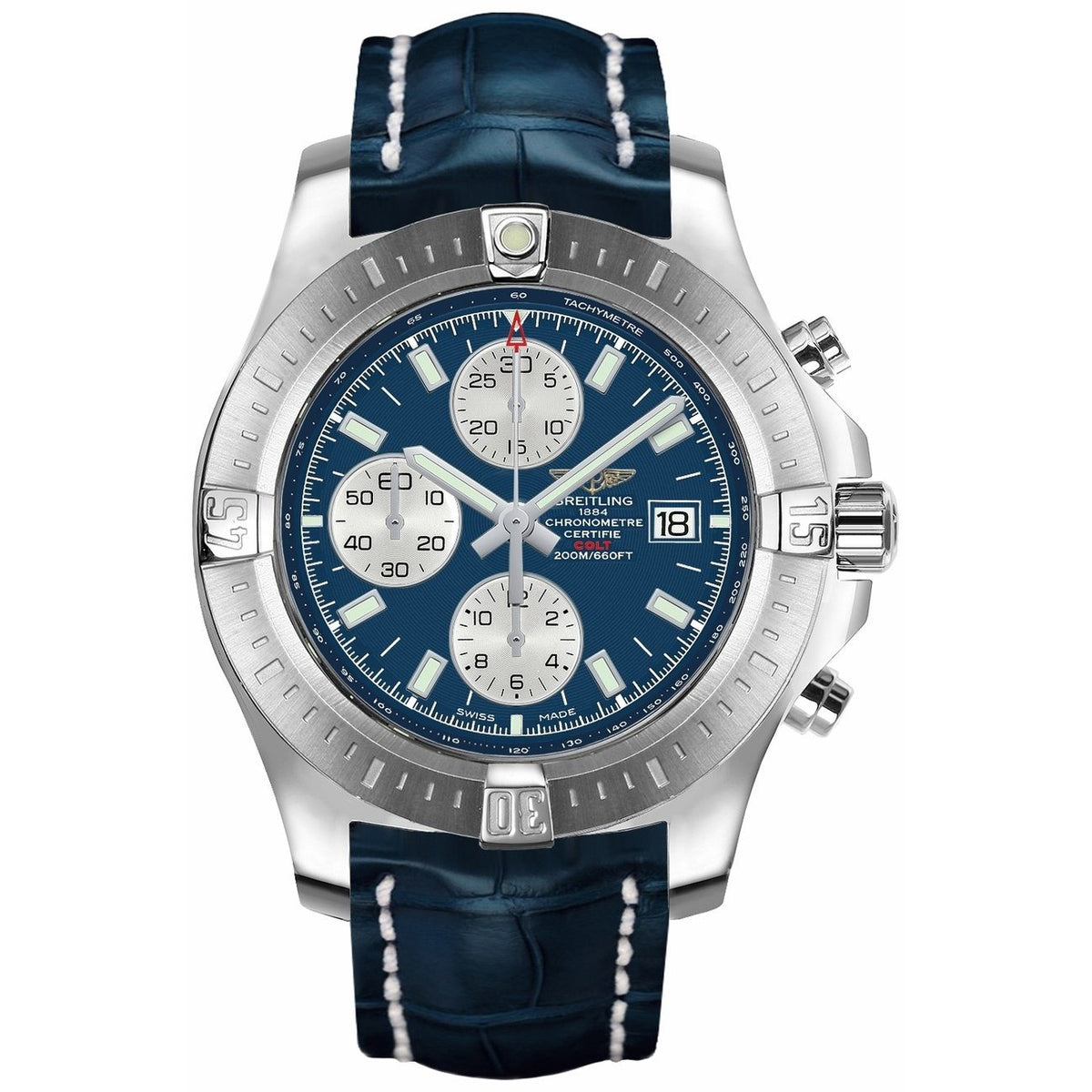 Breitling Men's A1338811-C914-731P Colt Chronograph Blue Leather Watch