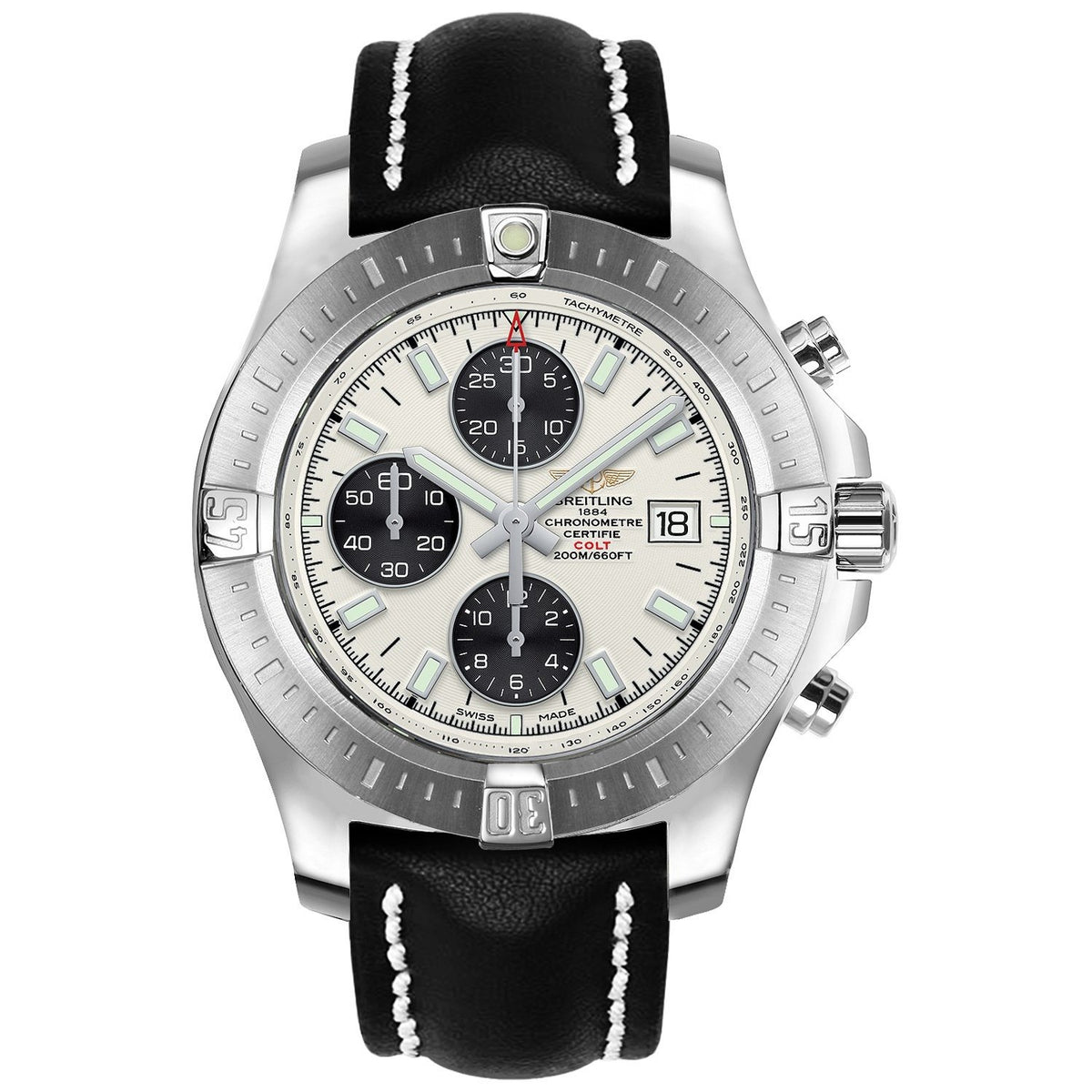 Breitling Men's A1338811-G804-435X Colt Chronograph Black Leather Watch