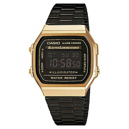 Casio Men's A168WEGB-1BVT Vintage  Black Stainless Steel Watch