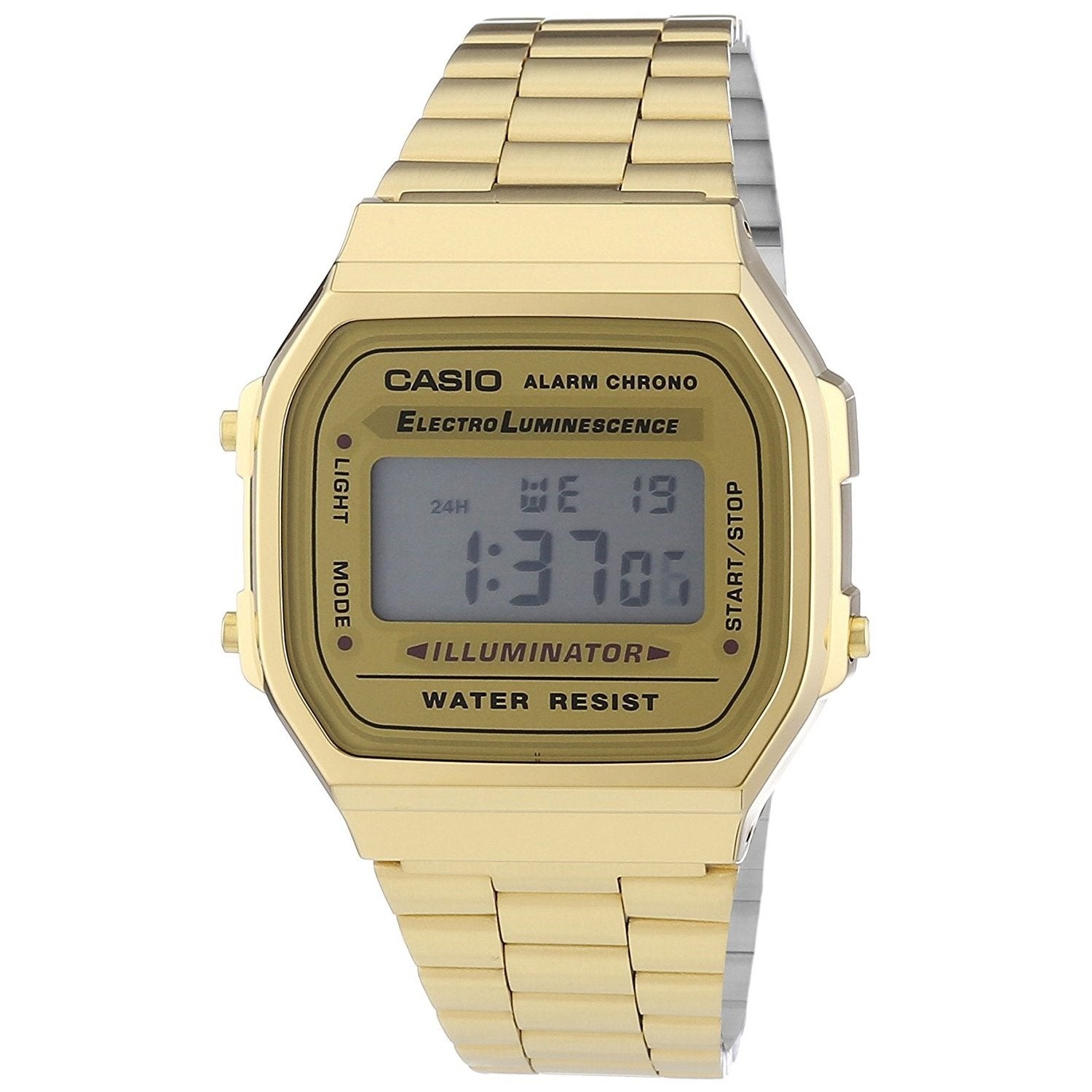 Casio Men's A168WG-9 Vintage Digital Illuminator Gold-Tone Stainless Steel Watch