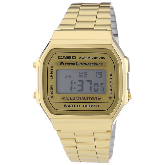 Casio Men's A168WG-9 Vintage Digital Illuminator Gold-Tone Stainless Steel Watch