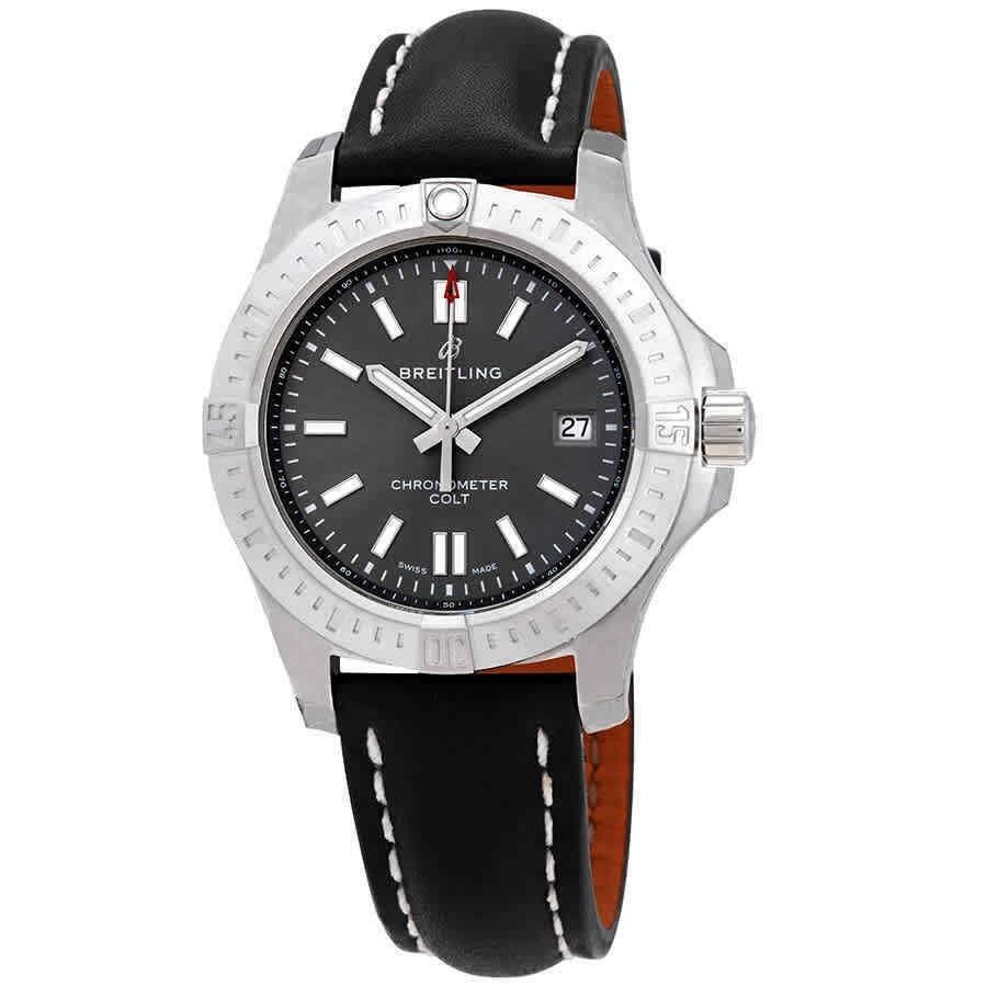 Breitling Men's A17313101F1X1 Chronomat Colt Black Leather Watch