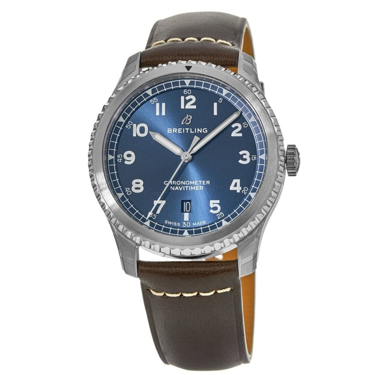 Breitling Men&#39;s A1731410-C998-490X Navitimer 8 Brown Leather Watch
