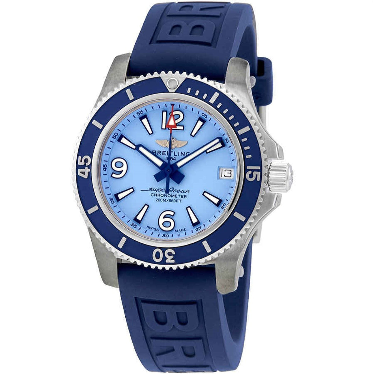 Breitling Women's A17316D81C1S1 Superocean Blue Rubber Watch