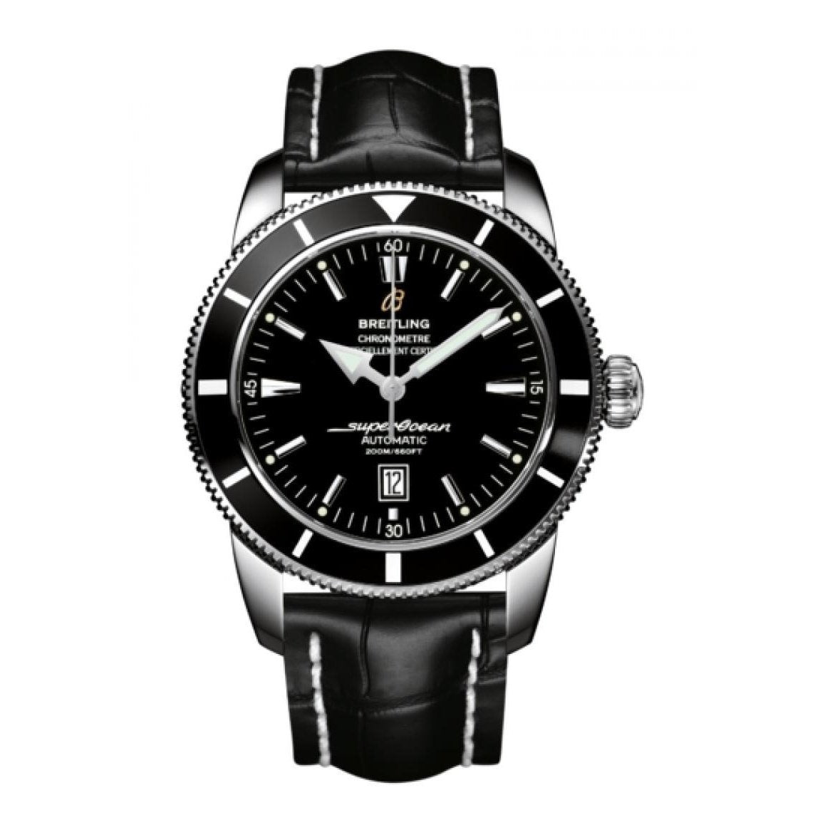 Breitling Men&#39;s A1732024-B868-760P Superocean Heritage 46 Black Leather Watch