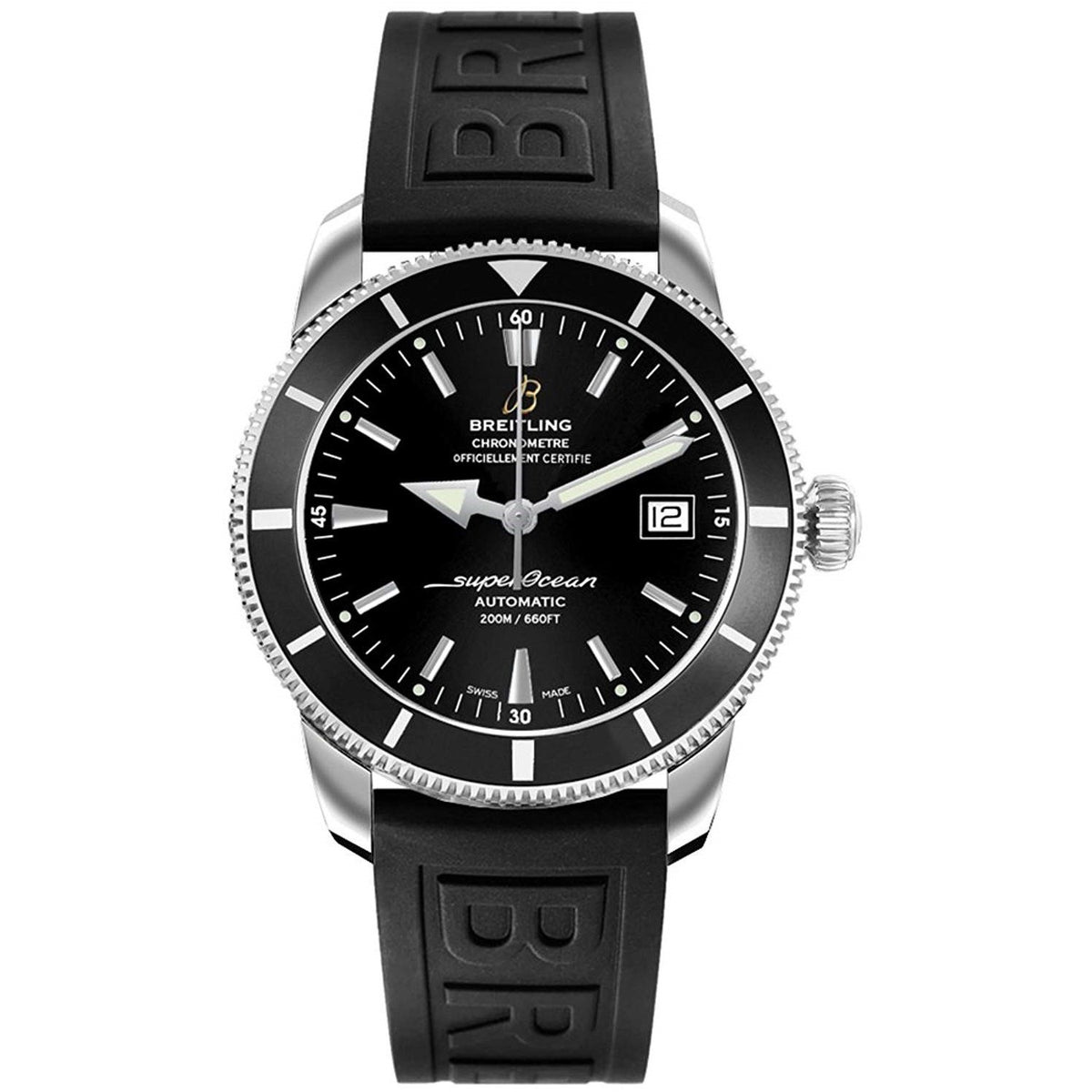 Breitling Men&#39;s A1732124-BA61-152S Superocean Heritage 42 Automatic Black Rubber Watch