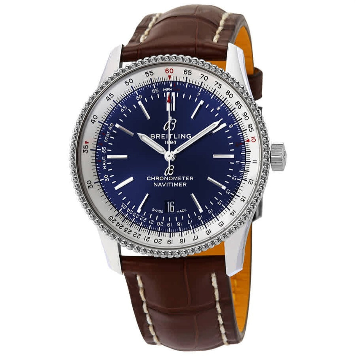 Breitling Men's A17326211C1P1 Navitimer 1 Brown Leather Watch