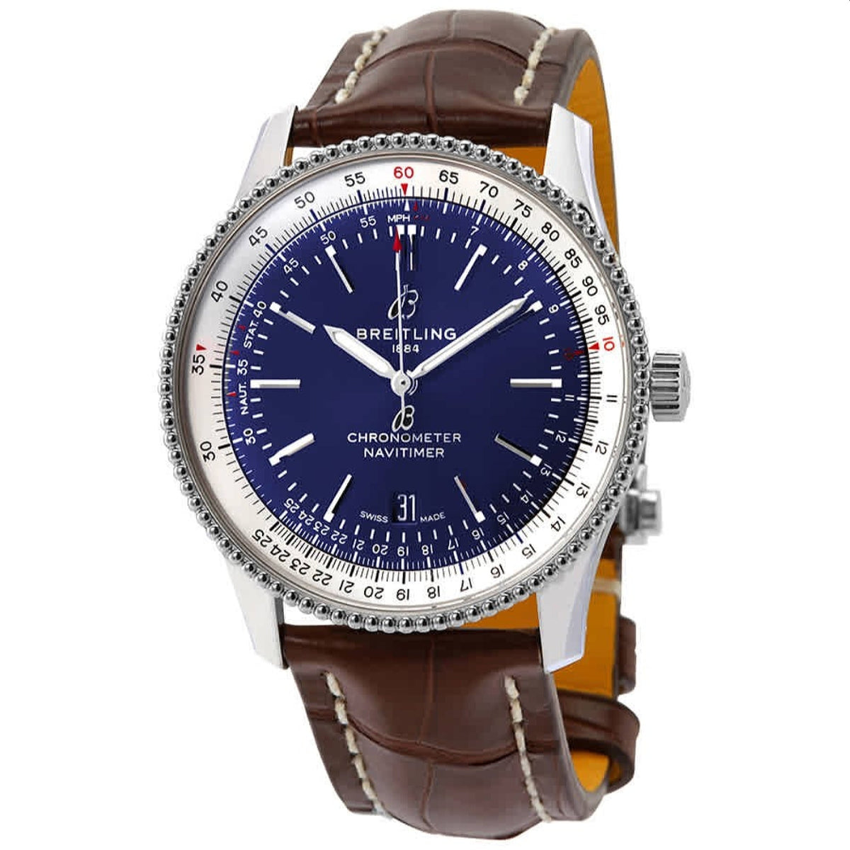 Breitling Men's A17326211C1P2 Navitimer 1 Brown Leather Watch