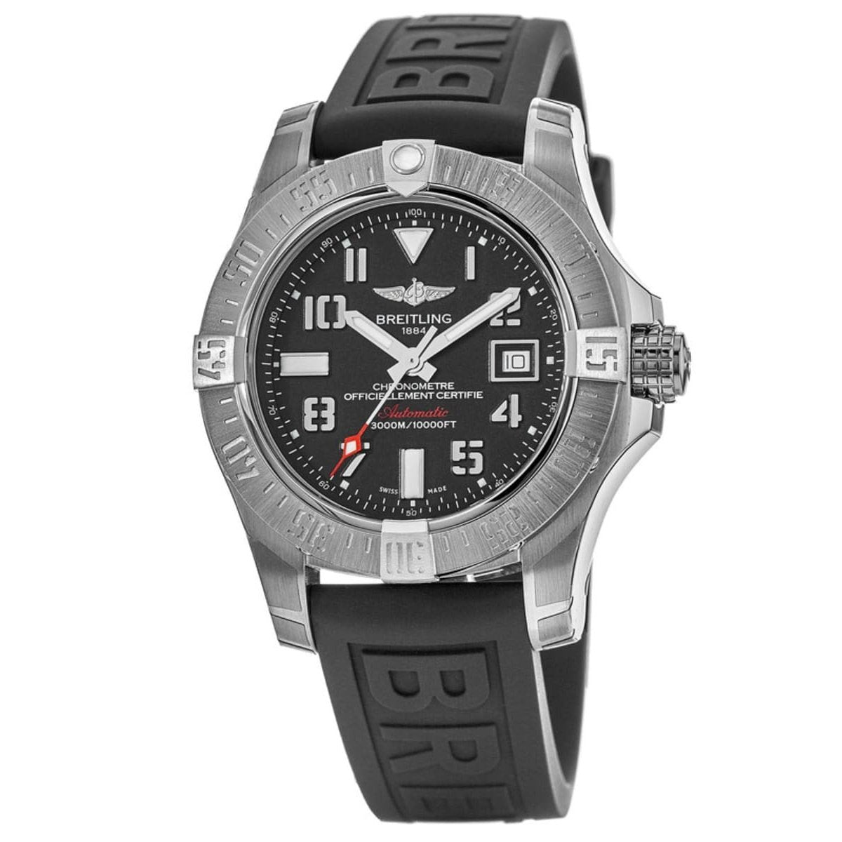 Breitling Men&#39;s A1733110-BC31-152S Avenger II Seawolf Black Rubber Diver Pro III Watch