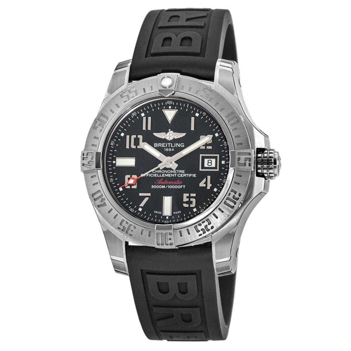 Breitling Men&#39;s A1733110-BC31-153S Avenger II Seawolf Black Rubber Diver Pro III Watch