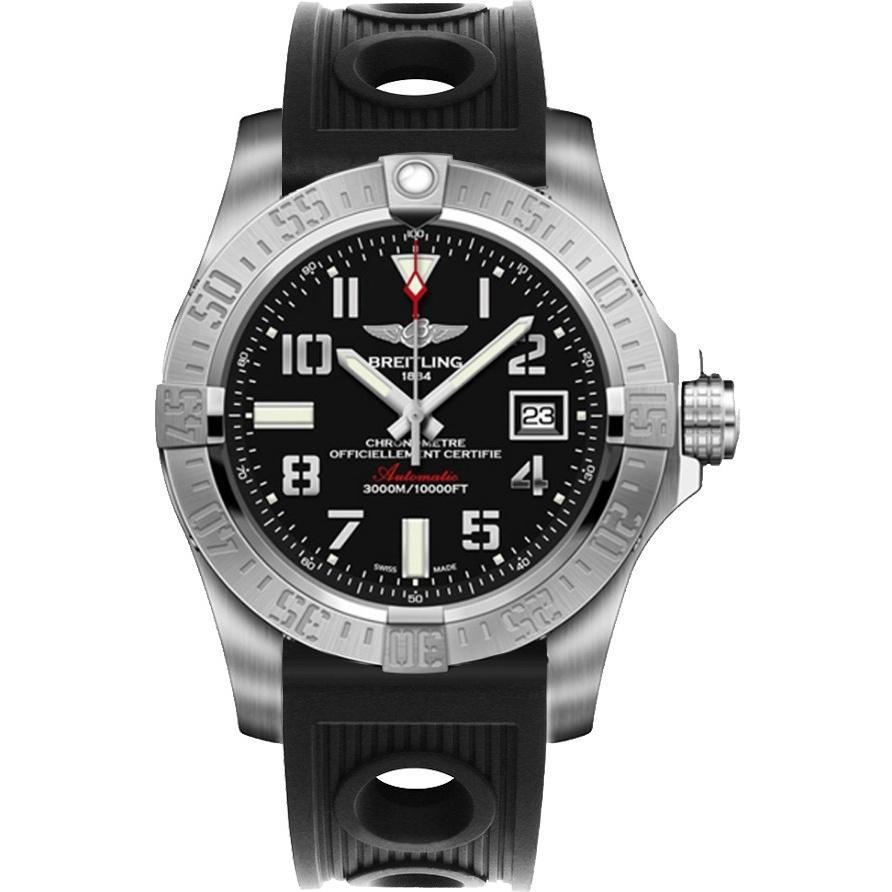Breitling Men&#39;s A1733110-BC31-200S Avenger II Seawolf Black Rubber Watch