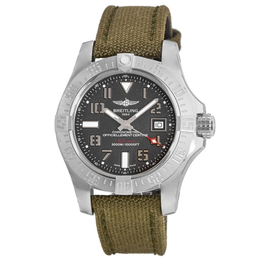 Breitling Men&#39;s A1733110-F563-106W Avenger II Seawolf Green Canvas Watch