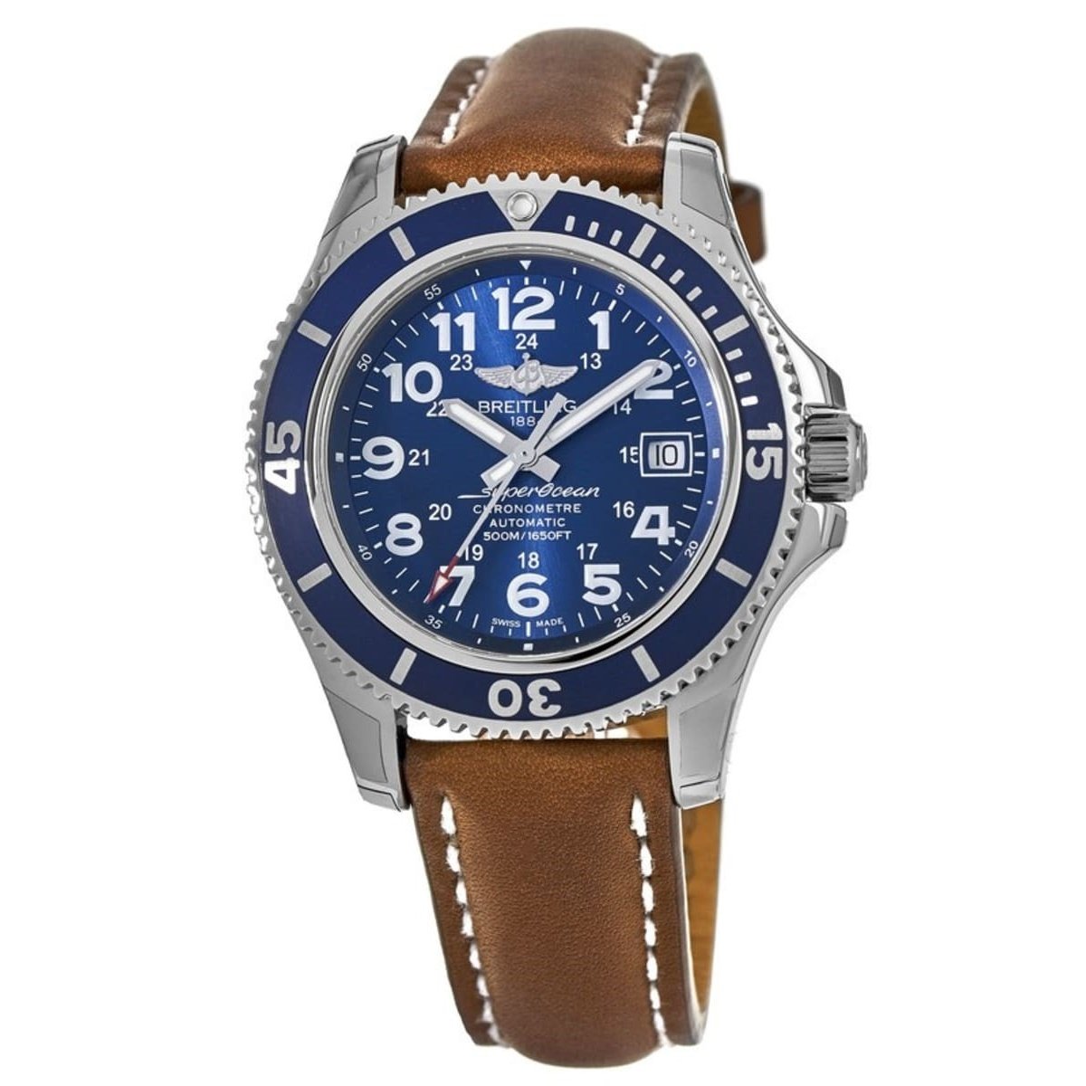 Breitling Men&#39;s A17365D1-C915-425X Superocean II Brown Leather Watch