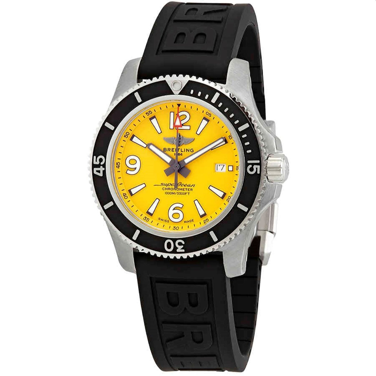 Breitling Men&#39;s A17367021I1S2 Superocean II Black Rubber Watch