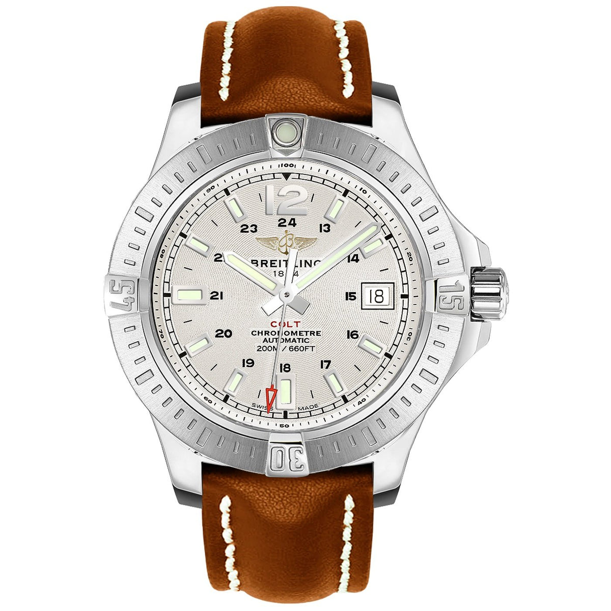 Breitling Men's A1738811-G791-437X Colt Automatic Brown Leather Watch