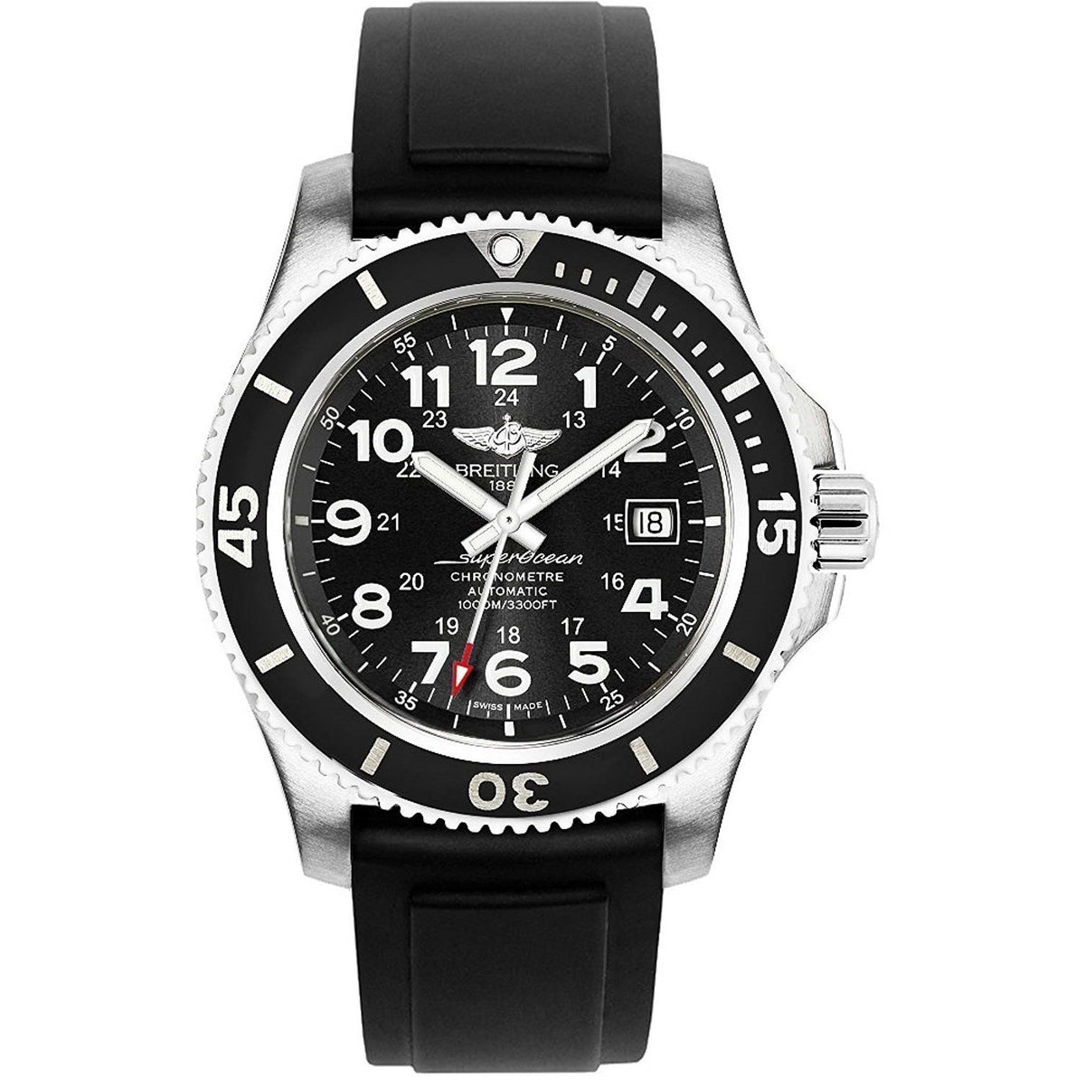 Breitling Men&#39;s A17392D7-BD68-131S Superocean II 44 Automatic Black Rubber Watch