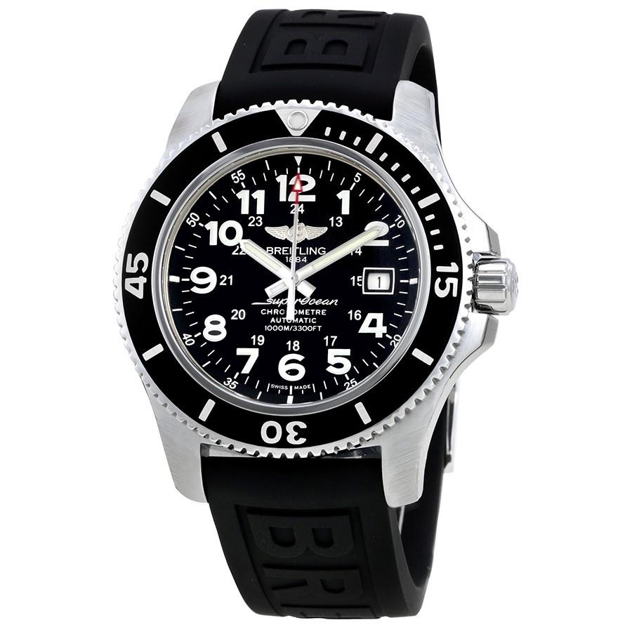 Breitling Men&#39;s A17392D7-BD68-152S Superocean II 44 Automatic Black Rubber Watch