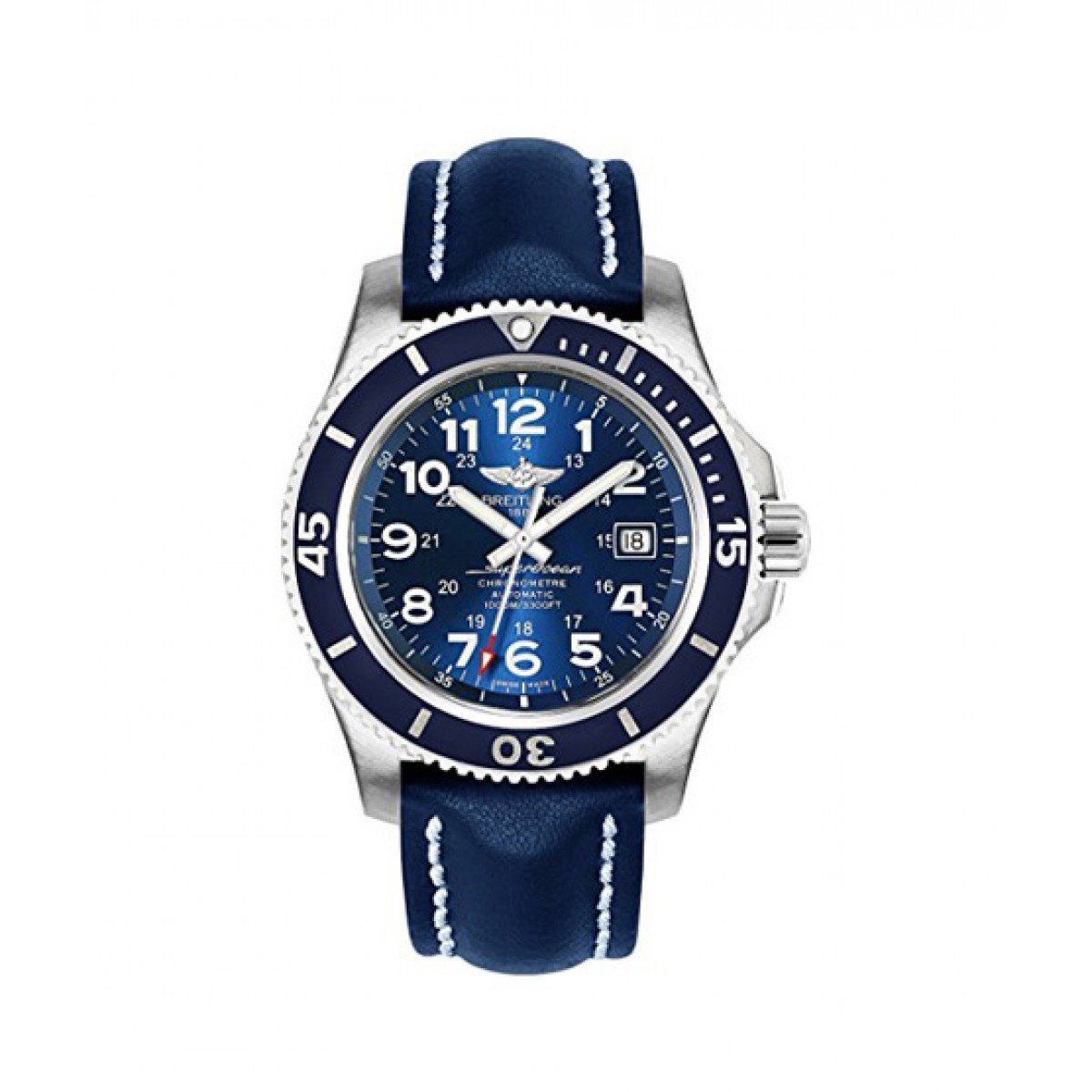 Breitling Men&#39;s A17392D8-C910-105X Superocean II 44 Automatic Blue Leather Watch