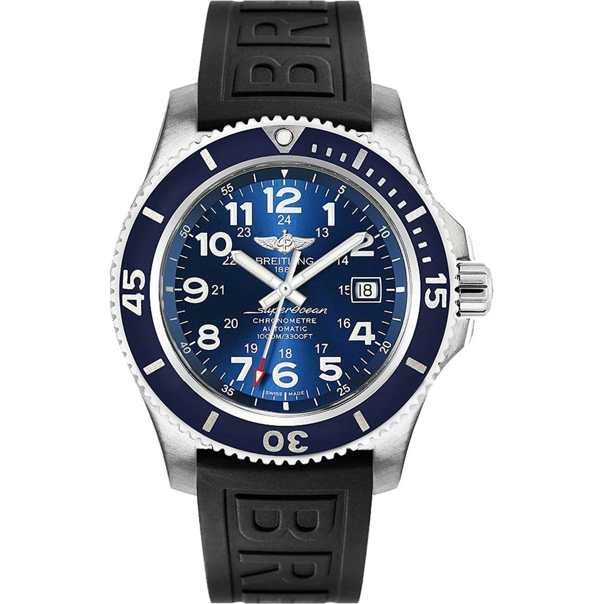 Breitling Men&#39;s A17392D8-C910-152S Superocean II 44 Automatic Black Rubber Watch