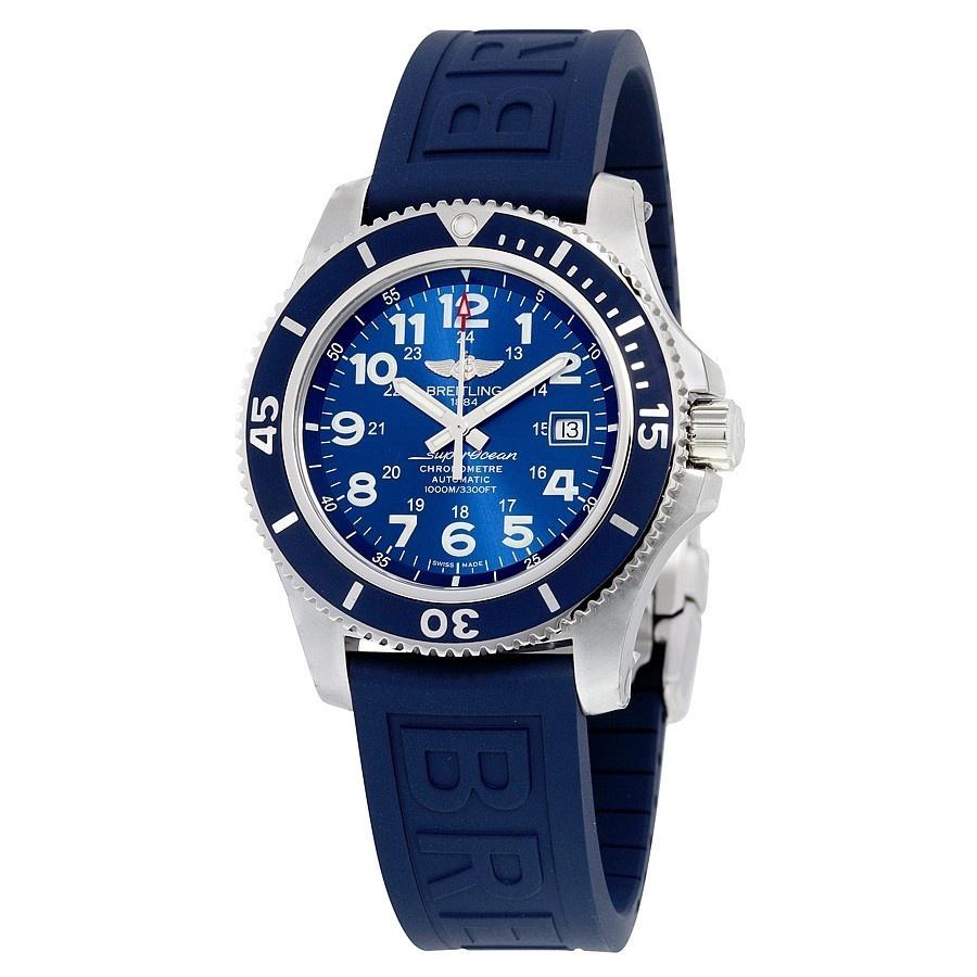Breitling Men&#39;s A17392D8-C910-157S Superocean II Blue Rubber Diver Pro III Watch
