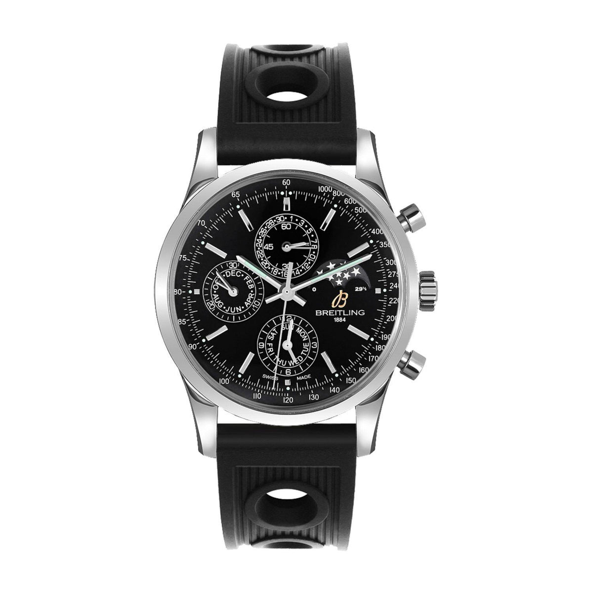 Breitling Men&#39;s A1931012-BB68-200S Transocean Chronograph Black Rubber Watch
